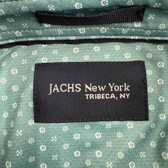 JACHS Men's Button-Up Shirt Casual Everyday Wear, Relaxed, Green Pattern, M NEW - Picture 4 of 11